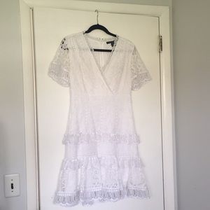 French Connection Zahara Lace White Size 8